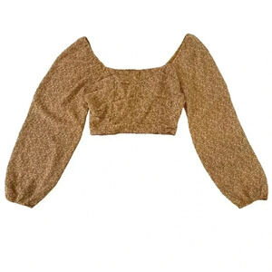 Altar'd State Women's Rust Beige Color Floral Crop Top